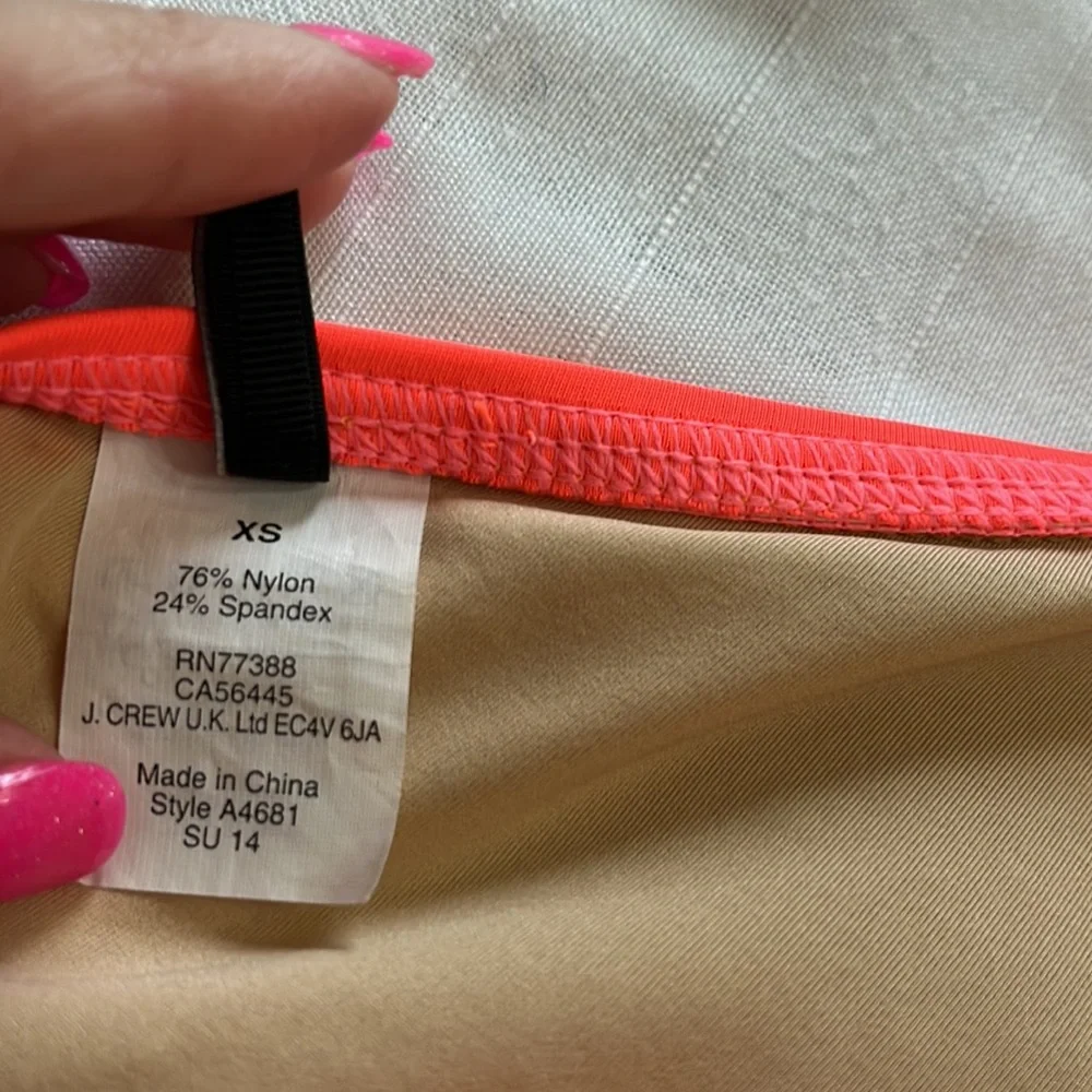 J. Crew Shattered Swirl triangle bikini bright multicolored swimsuit Size XS